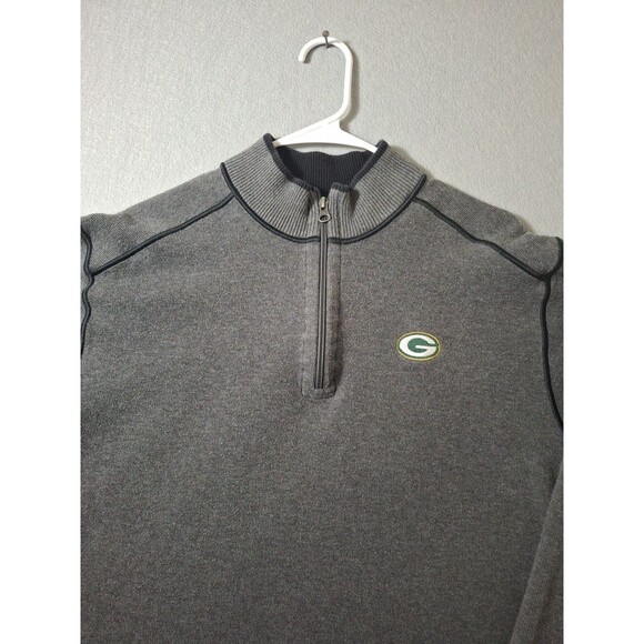 Green Bay Packers NFL Football Cutter & Buck 1/4 Zip Sweater Pullover Mens L - Picture 2 of 6